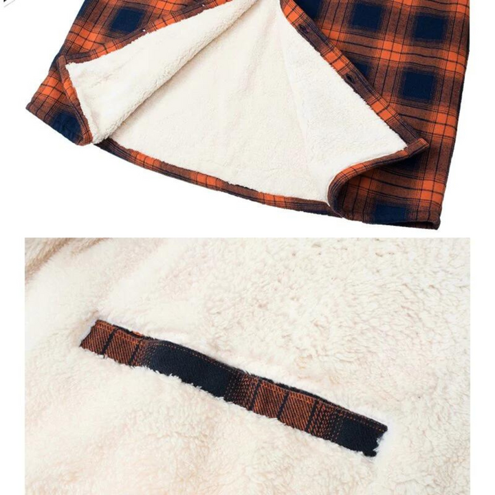 Men's everyday fall jacket featuring a classic plaid design and cozy fleece lining for warmth.