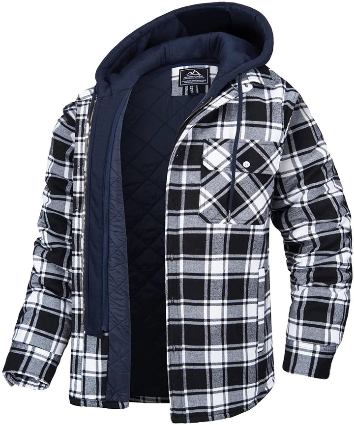 Trendy men's hooded jacket, a versatile checked hoodie for stylish men's fashion & outerwear.