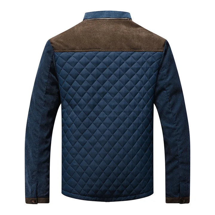 Man in a sleek, tailored fit men's warm jacket, perfect for comfortable and stylish cool weather everyday wear.