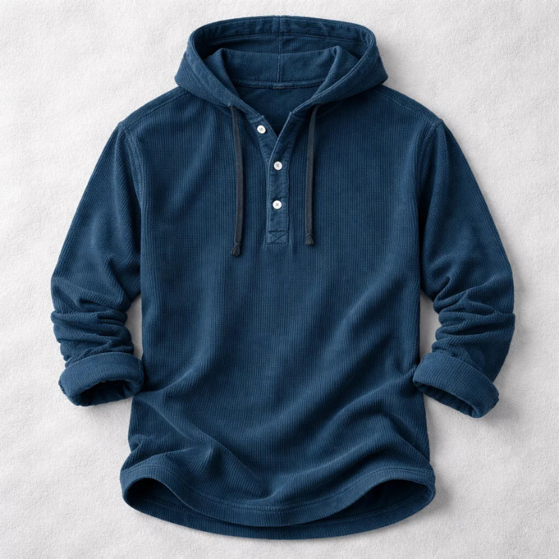 Men's warm corduroy hoodie. Stylish and comfortable for fall & winter casual wear.