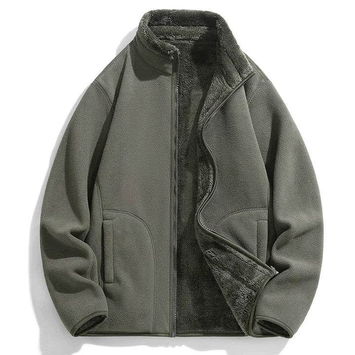 Men's warm full-zip outdoor jacket for chilly weather, perfect for comfort and outdoor adventures.