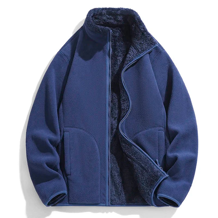 Versatile men's full-zip winter jacket for casual wear, travel, and layering in chilly outdoor adventures.