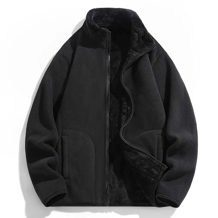 Men's durable full-zip outdoor jacket designed for chilly weather, offering warmth and comfort during winter activities.