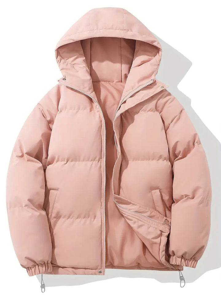 Durable men's hooded outerwear coat, providing warmth, protection & comfort for winter and autumn.