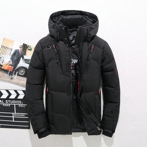 Padded men's winter coat, insulated & warm, essential for fall & winter fashion.