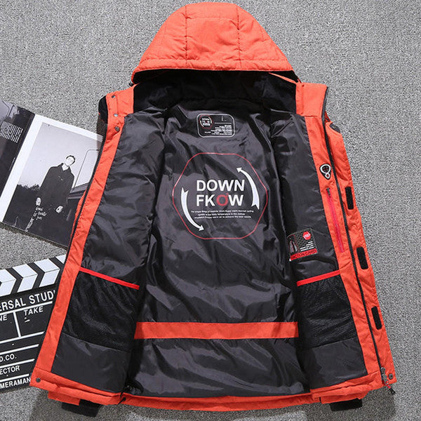 Durable men's insulated winter coat, featuring a premium duck down fill for superior warmth.