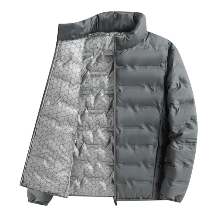 Premium men's winter puffer coat, insulated and quilted for superior warmth in cold weather.