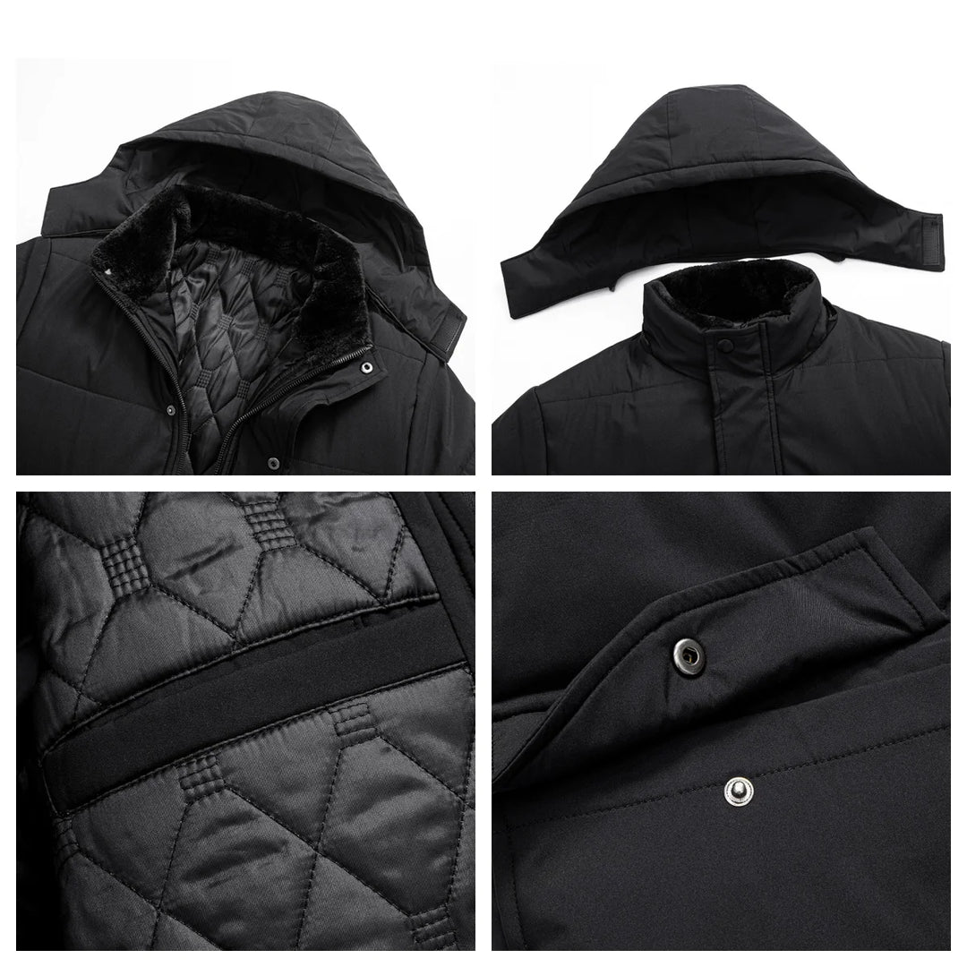 Comfortable men's insulated puffer jacket. Soft faux fur lining offers warmth for all cold weather activities.