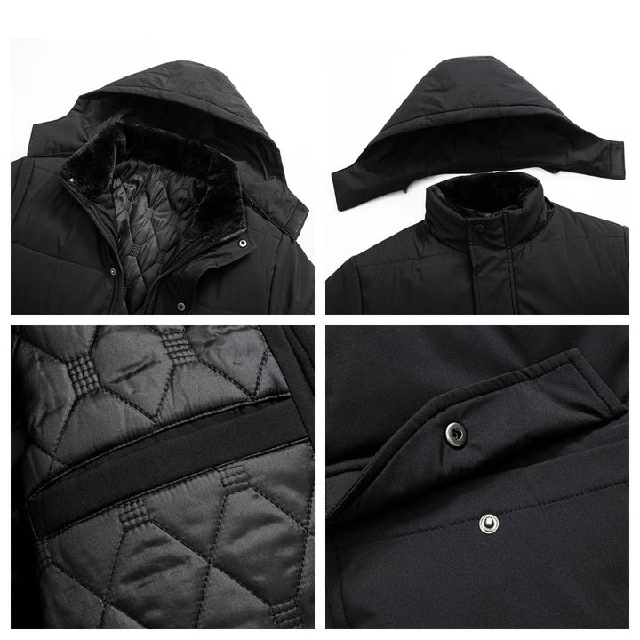 Comfortable men's insulated puffer jacket. Soft faux fur lining offers warmth for all cold weather activities.