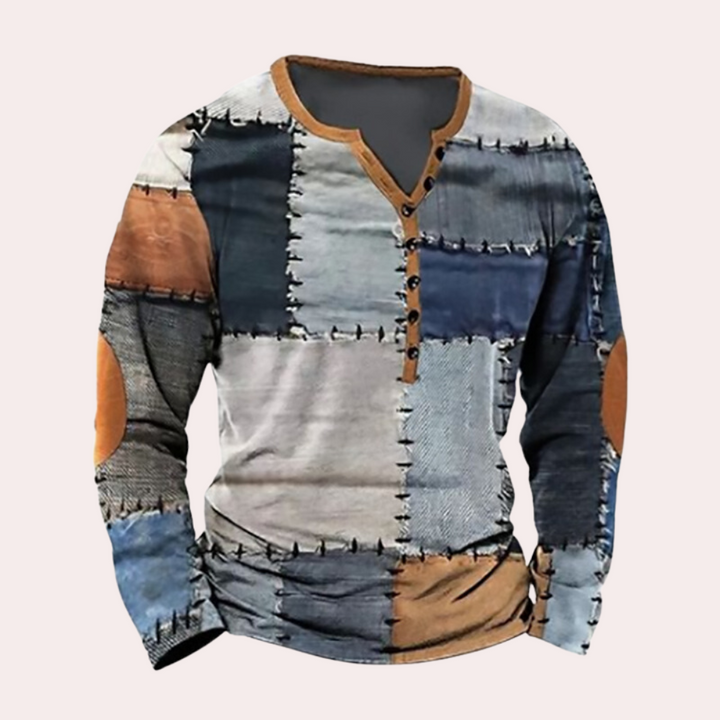 Men's warm insulated pullover sweater, Milan style, ideal for cozy winter & autumn casual wear.