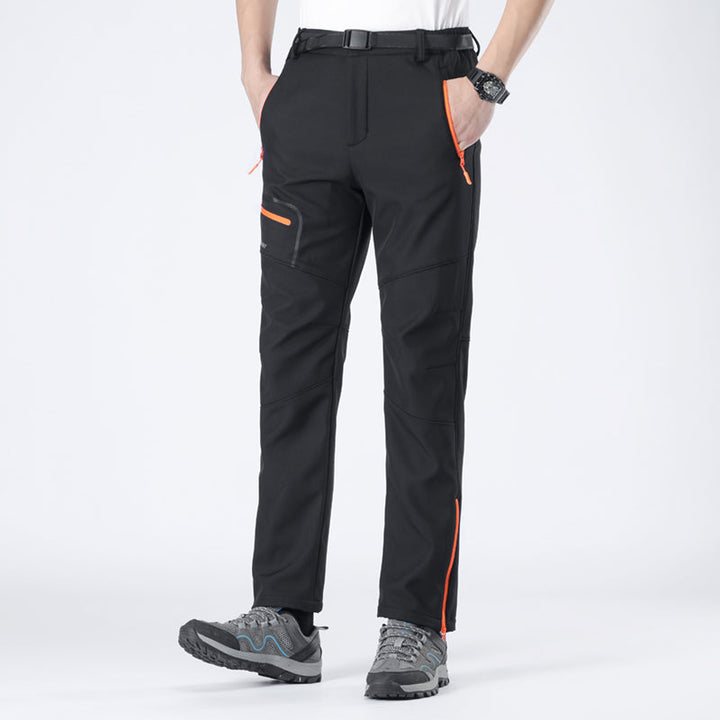 Men's heavy-duty outdoor pants, insulated for superior warmth in cold winter weather.