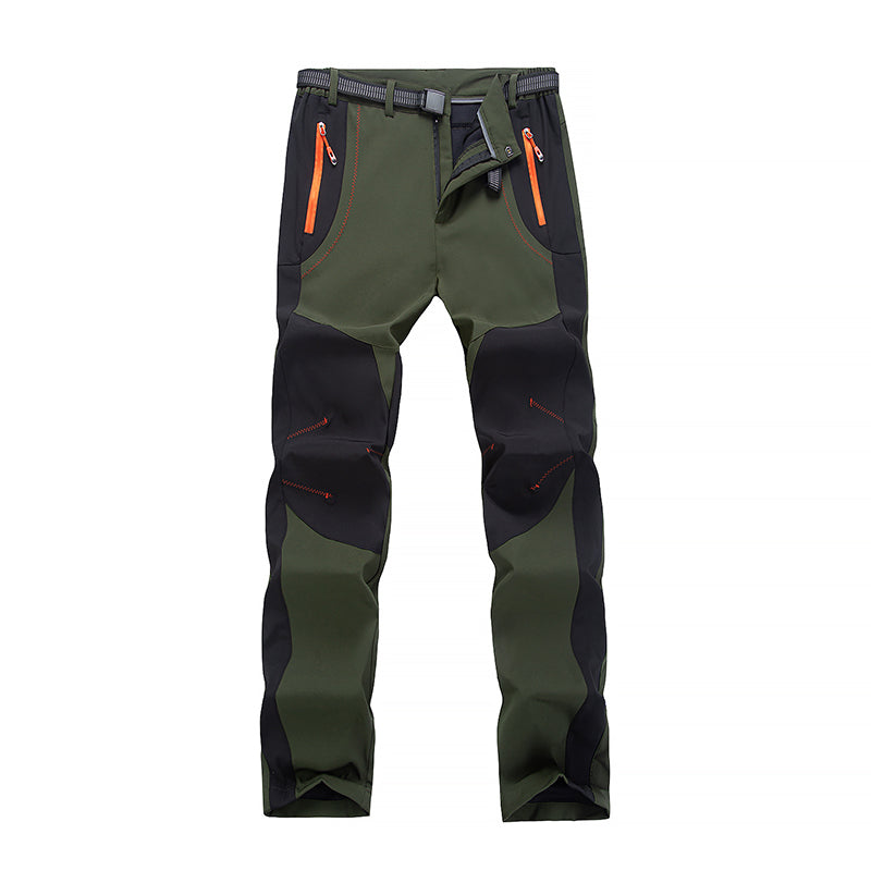 Men's travel-friendly insulated winter pants, perfect for cold weather expeditions.