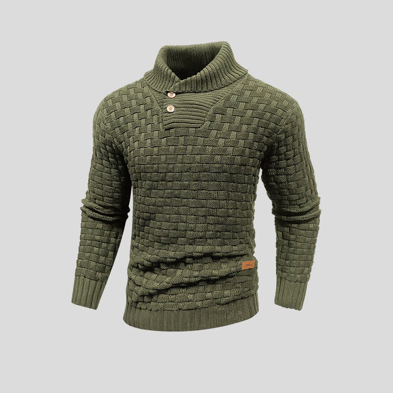 Cozy men's pullover knitwear, warm & soft, perfect for cold weather comfort and everyday style.