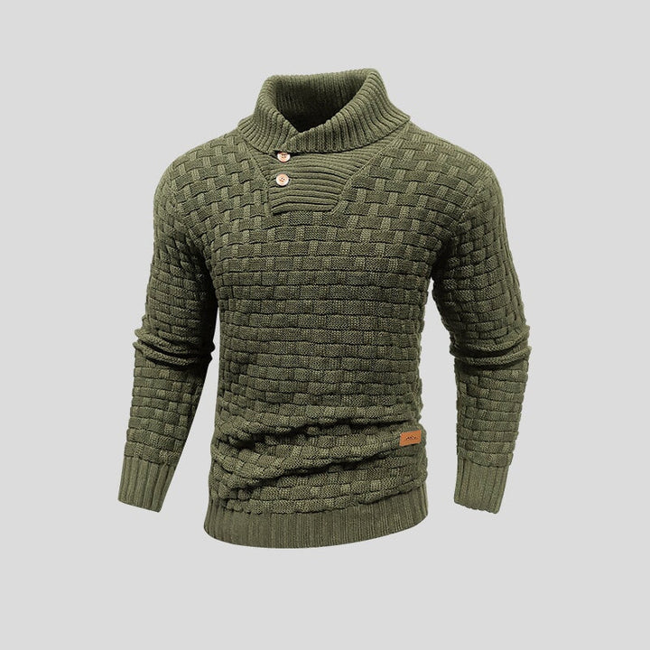 Cozy men's pullover knitwear, warm & soft, perfect for cold weather comfort and everyday style.