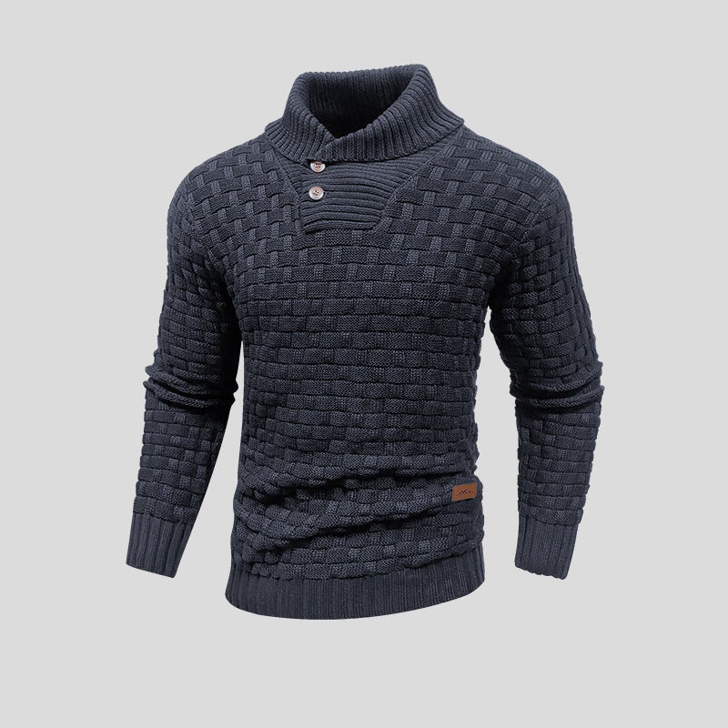 Versatile men's knit sweater, crew neck, perfect for stylish winter layering and everyday casual wear.