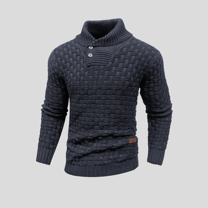 Versatile men's knit sweater, crew neck, perfect for stylish winter layering and everyday casual wear.