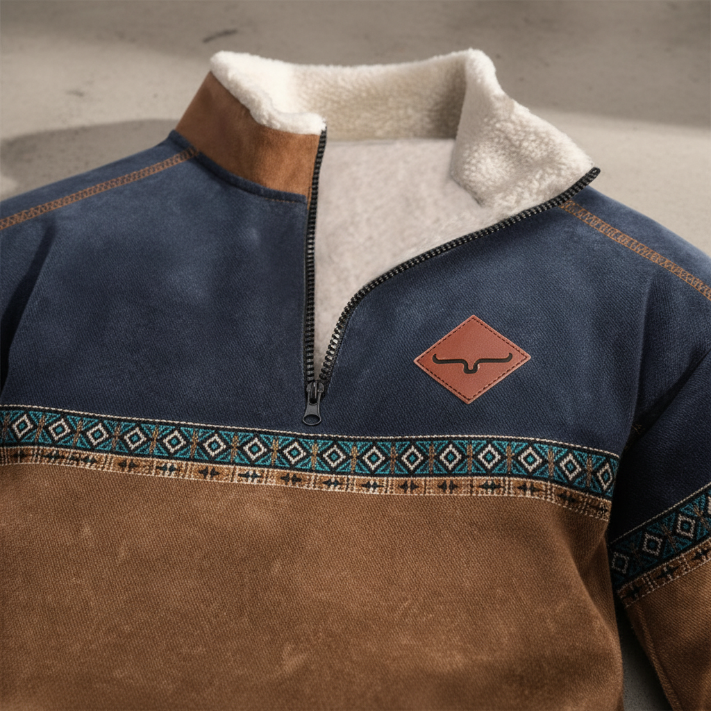 Stylish men's knitwear pullover featuring a zip closure, ideal for adding a layer of warmth and fashion.