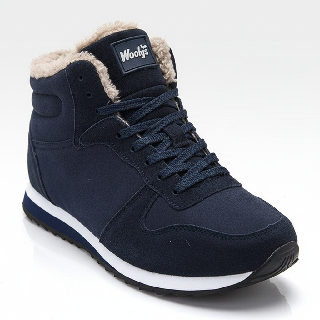 Stylish men's casual high-top sneaker boots in grey, perfect for cold weather