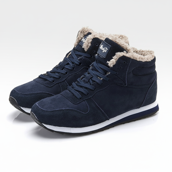 Men's fashion high-top sneaker boots, warm lined with durable sole, side profile