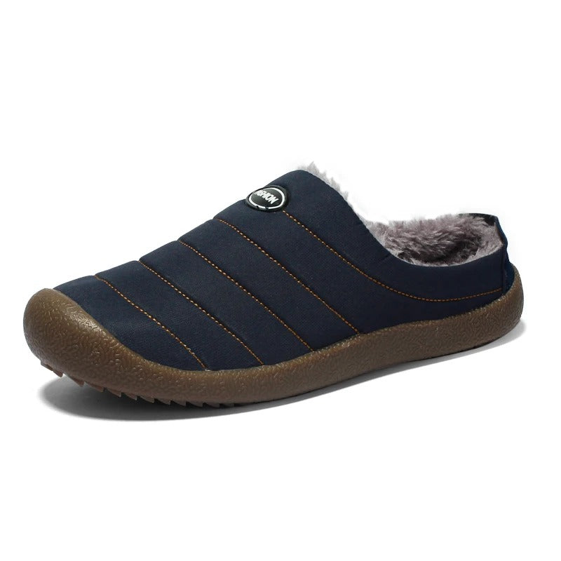 Plush lined men's warm slippers, ideal for cold weather and ultimate foot comfort.