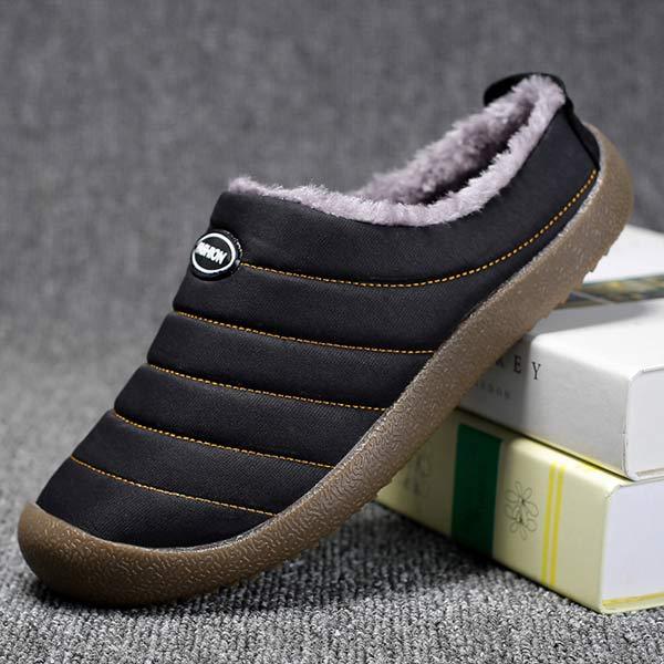 Men's ultimate comfort slippers, warm lined, ideal for cold weather relaxation.