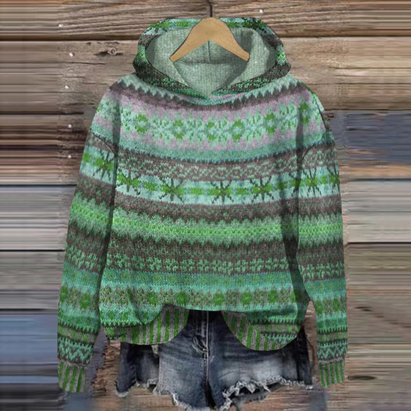Cozy men's long sleeve Nordic knit pullover sweater. Ideal for fall essential casual wear and winter comfort.
