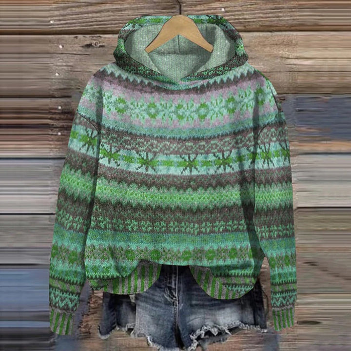 Cozy men's long sleeve Nordic knit pullover sweater. Ideal for fall essential casual wear and winter comfort.