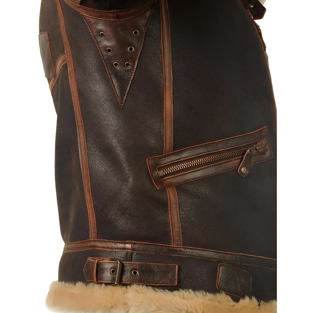 Versatile men's warm pilot bomber jacket. Winter outerwear with durable zipper & rib-knit accents.