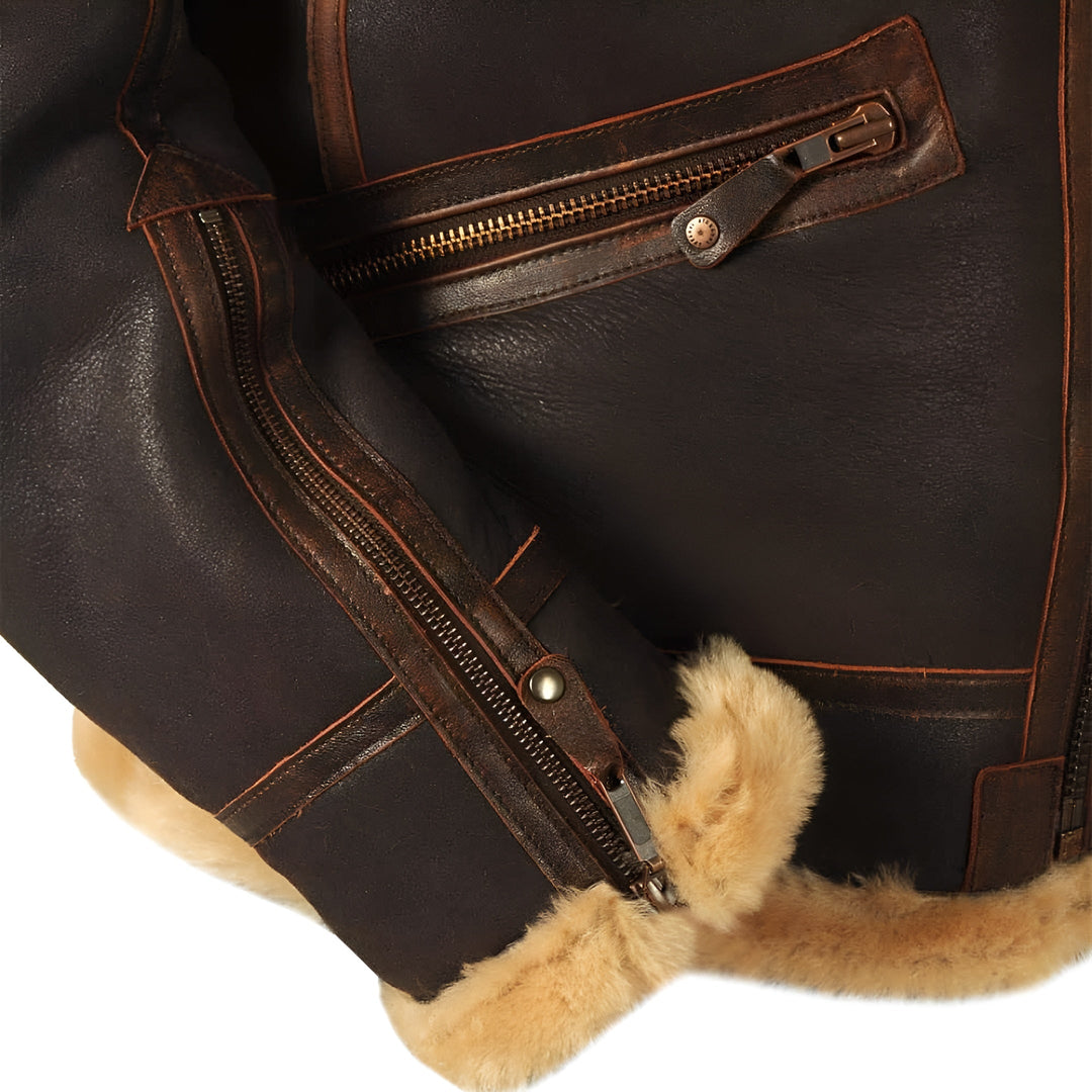 D&L-COLLECTION-3 men's premium warm pilot jacket. Stylish winter aviator bomber for ultimate comfort.