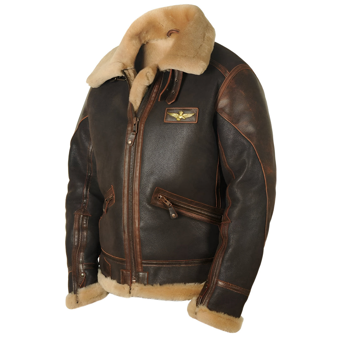 Casual men's winter bomber jacket, warm & stylish. Features rib-knit cuffs and hem for comfort.
