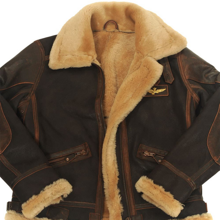 Men's D&L-COLLECTION-3 pilot jacket. Warm winter bomber with classic design for ultimate style.