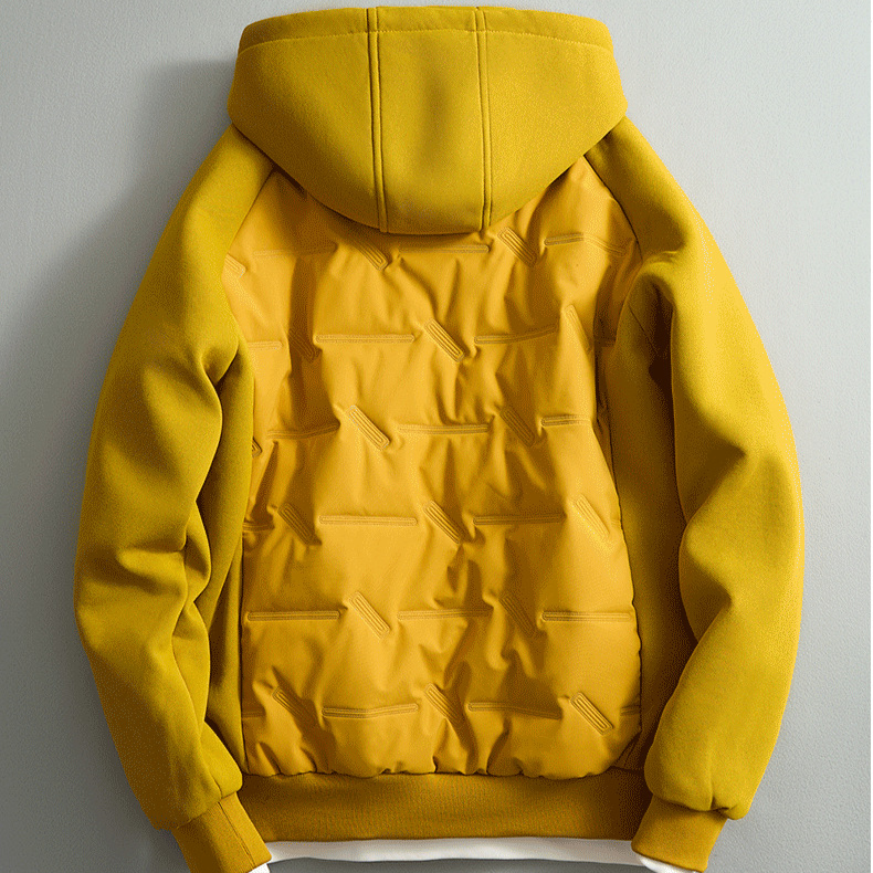 Comfortable men's insulated hooded jacket, perfect warm outerwear for daily use in cold weather.