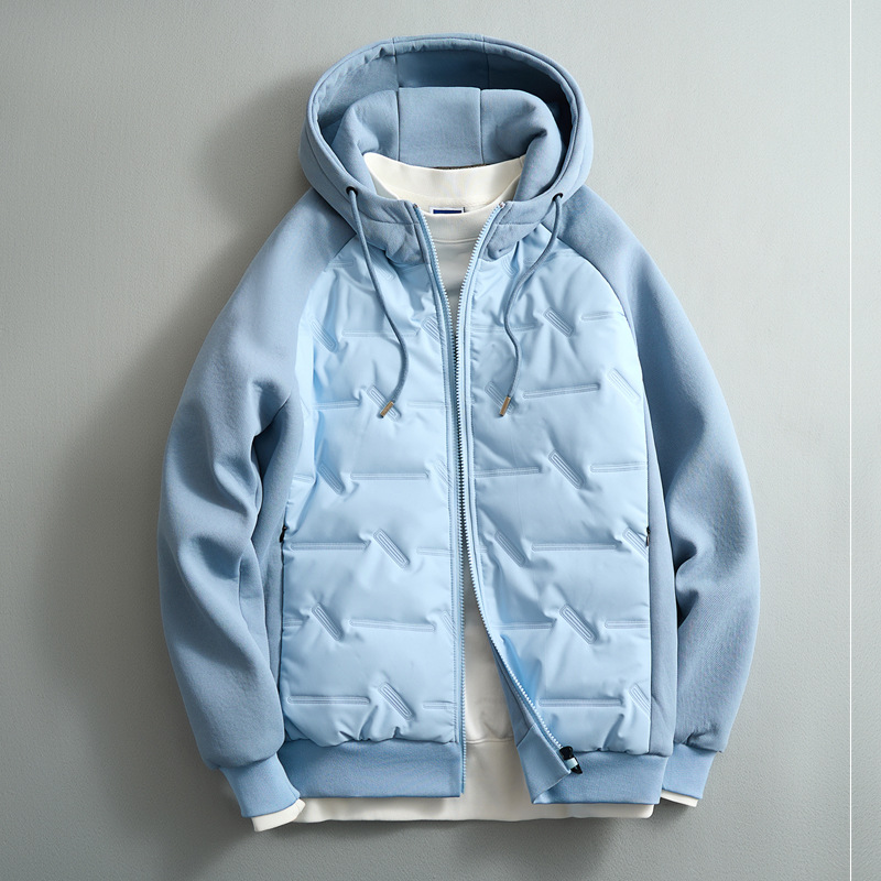 Insulated men's puffer jacket, providing superior warmth and cozy comfort for men's winter fashion.