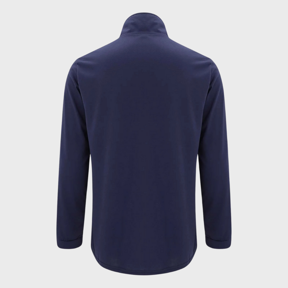 Warm men's quarter-zip sweater, perfect versatile knitwear for layering in casual menswear fashion.