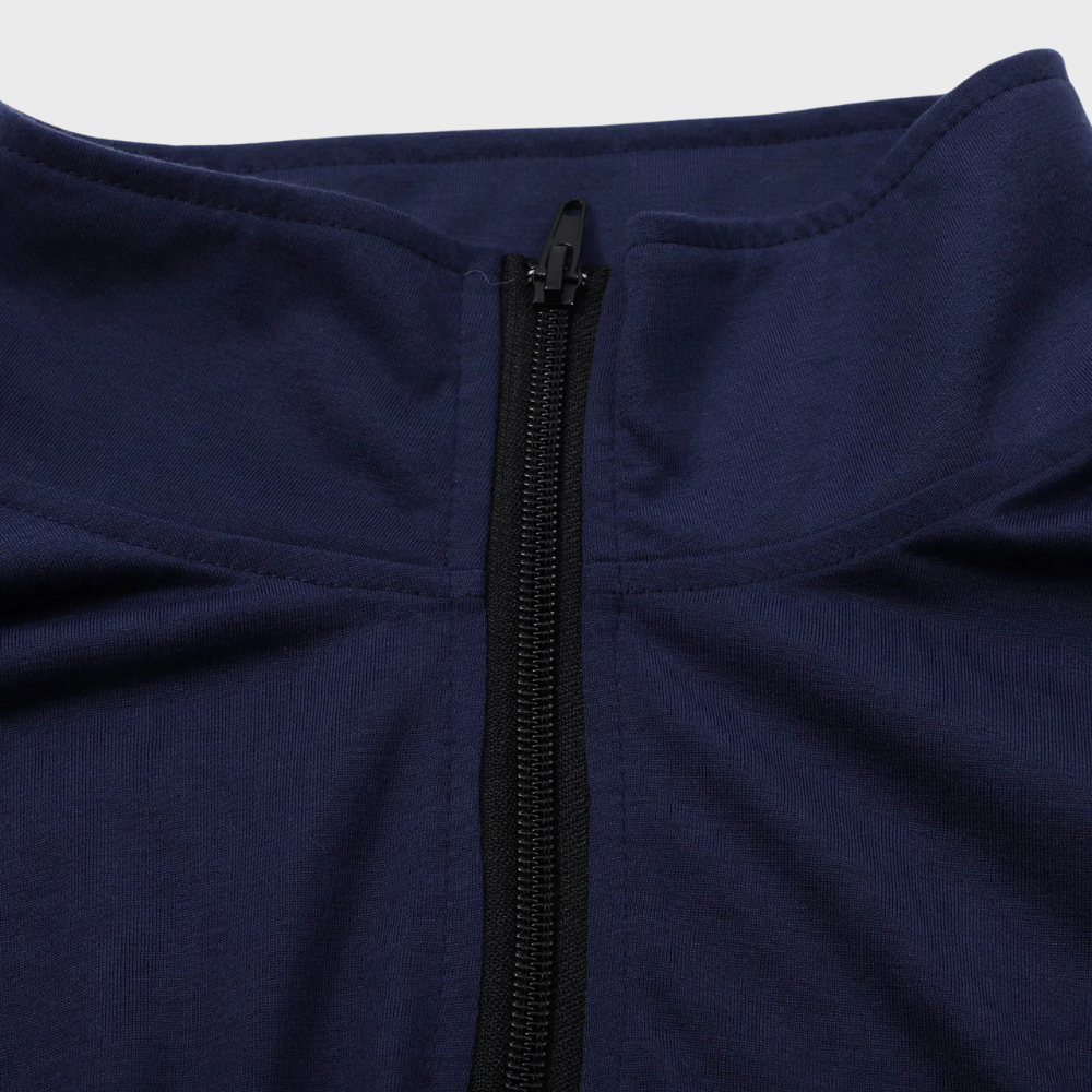 Soft men's warm quarter-zip sweater. Cozy knitwear offering comfortable and versatile casual style.