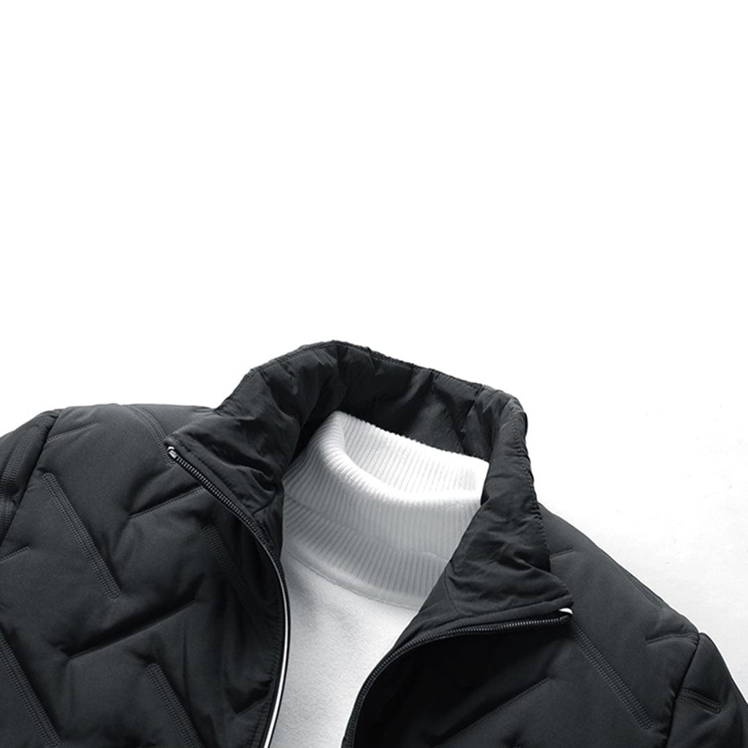 Cozy men's winter jacket, a quilted bomber style perfect for cold weather.