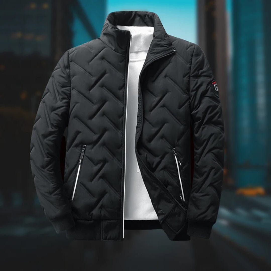 Premium men's warm quilted bomber jacket, delivering both style and comfort for cold seasons.