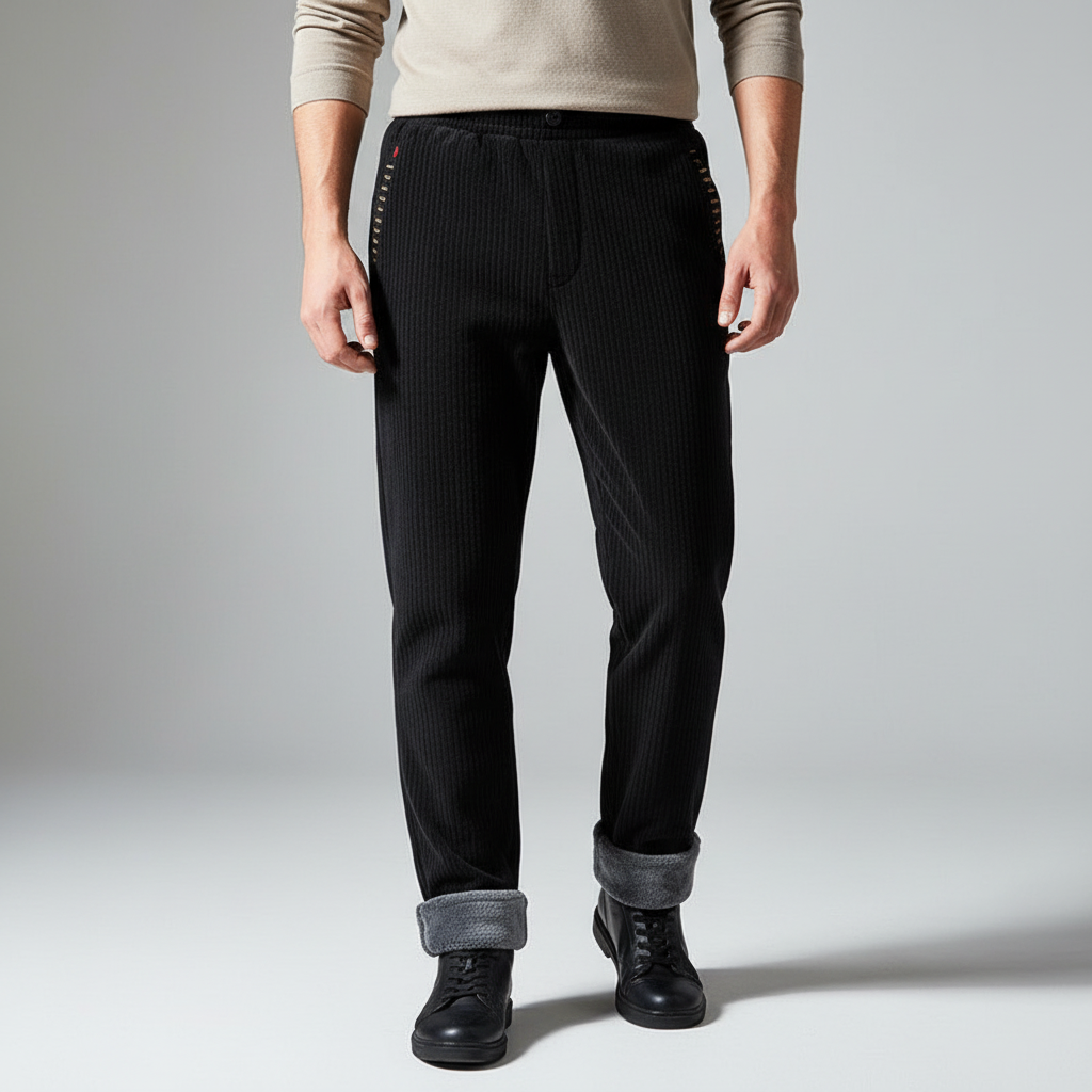 Comfortable men's ribbed winter trousers, perfect for casual wear, work, or everyday fashion. Günter style.