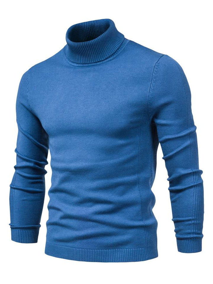 Premium men's roll neck sweater, perfect for cold weather comfort & style.