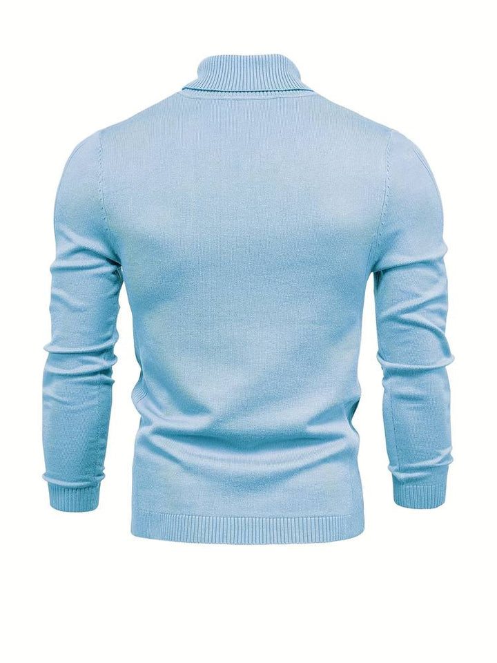 Classic men's turtleneck pullover, ideal for cozy winter fashion & warmth.