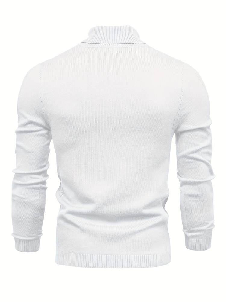 Elegant men's winter sweater, a versatile roll neck for casual or formal wear.