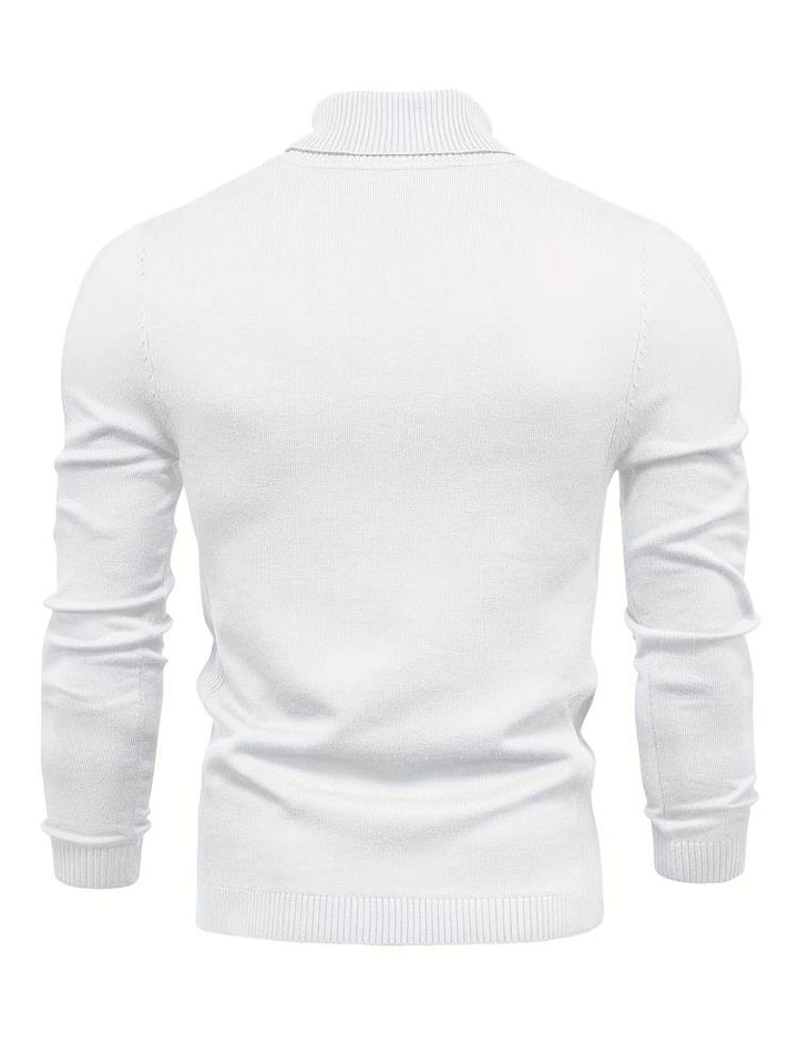 Elegant men's winter sweater, a versatile roll neck for casual or formal wear.