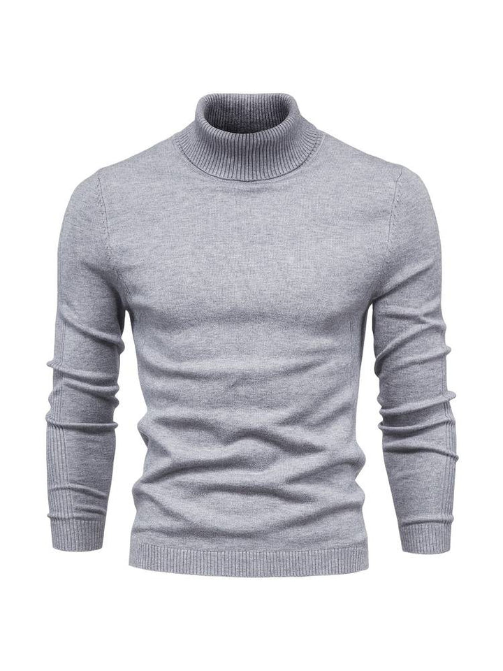 Cozy men's turtleneck top, perfect for staying warm in classic winter fashion.