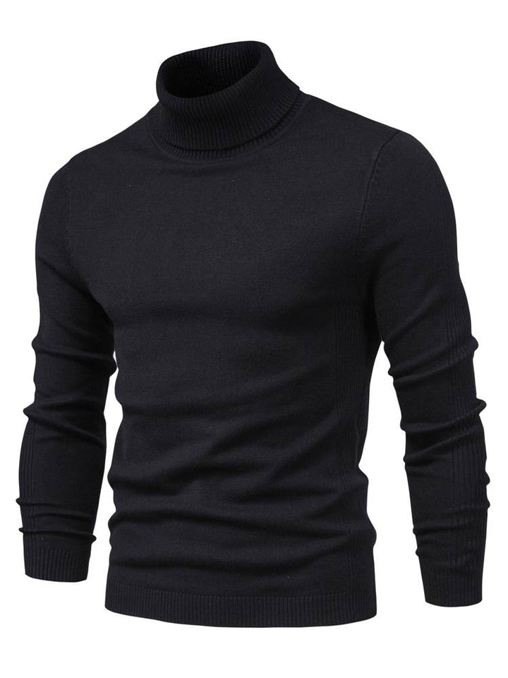 Men's classic winter fashion: a warm, comfortable roll neck sweater pullover.