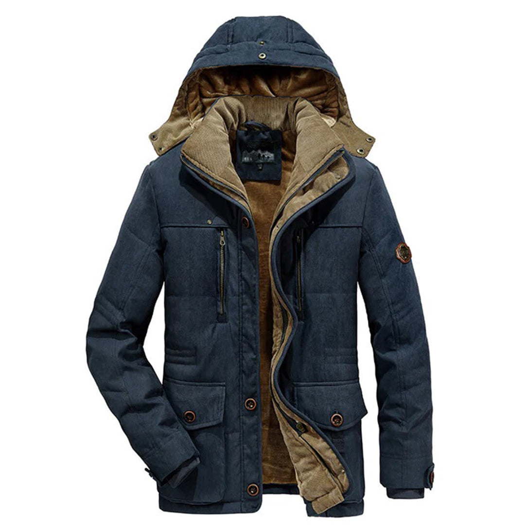 Durable men's winter coat with fleece for ultimate cold weather protection. Essential, warm outerwear for men.