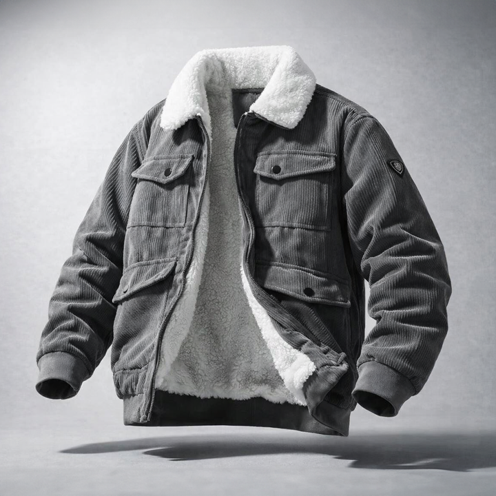 Stylish men's classic winter jacket, durable outerwear with a timeless design & practical utility pockets.