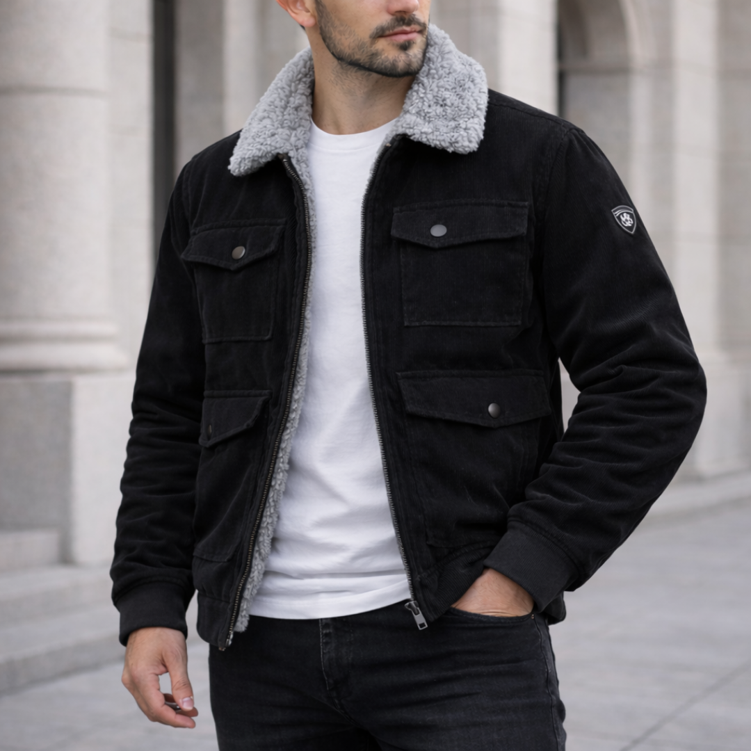 Men's casual winter jacket for everyday wear, warm & durable, featuring practical utility pockets.