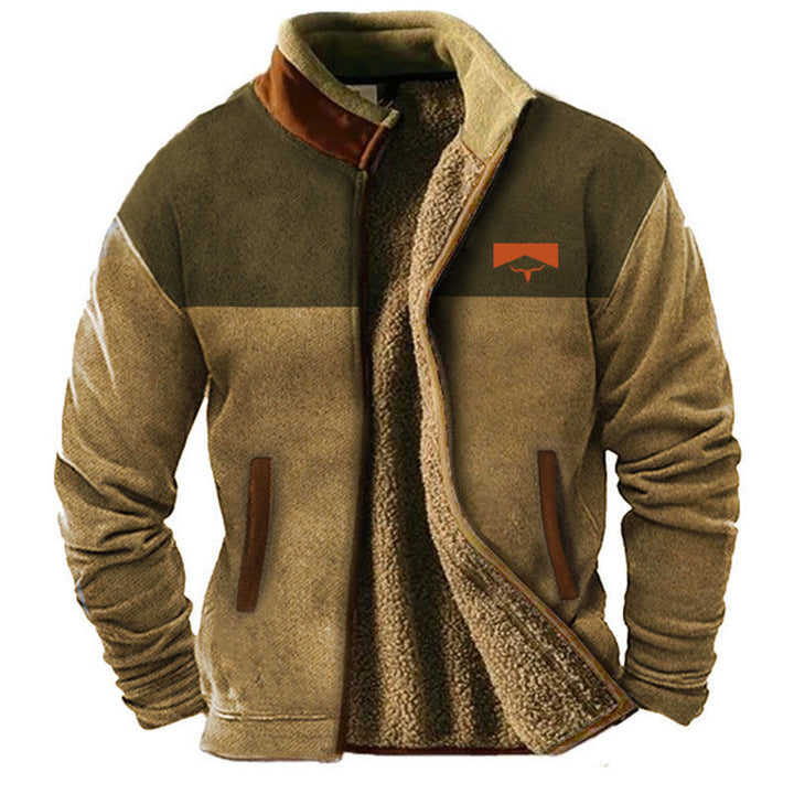 Durable men's zip-up outdoor jacket, designed for warmth and comfort in winter casual wear.