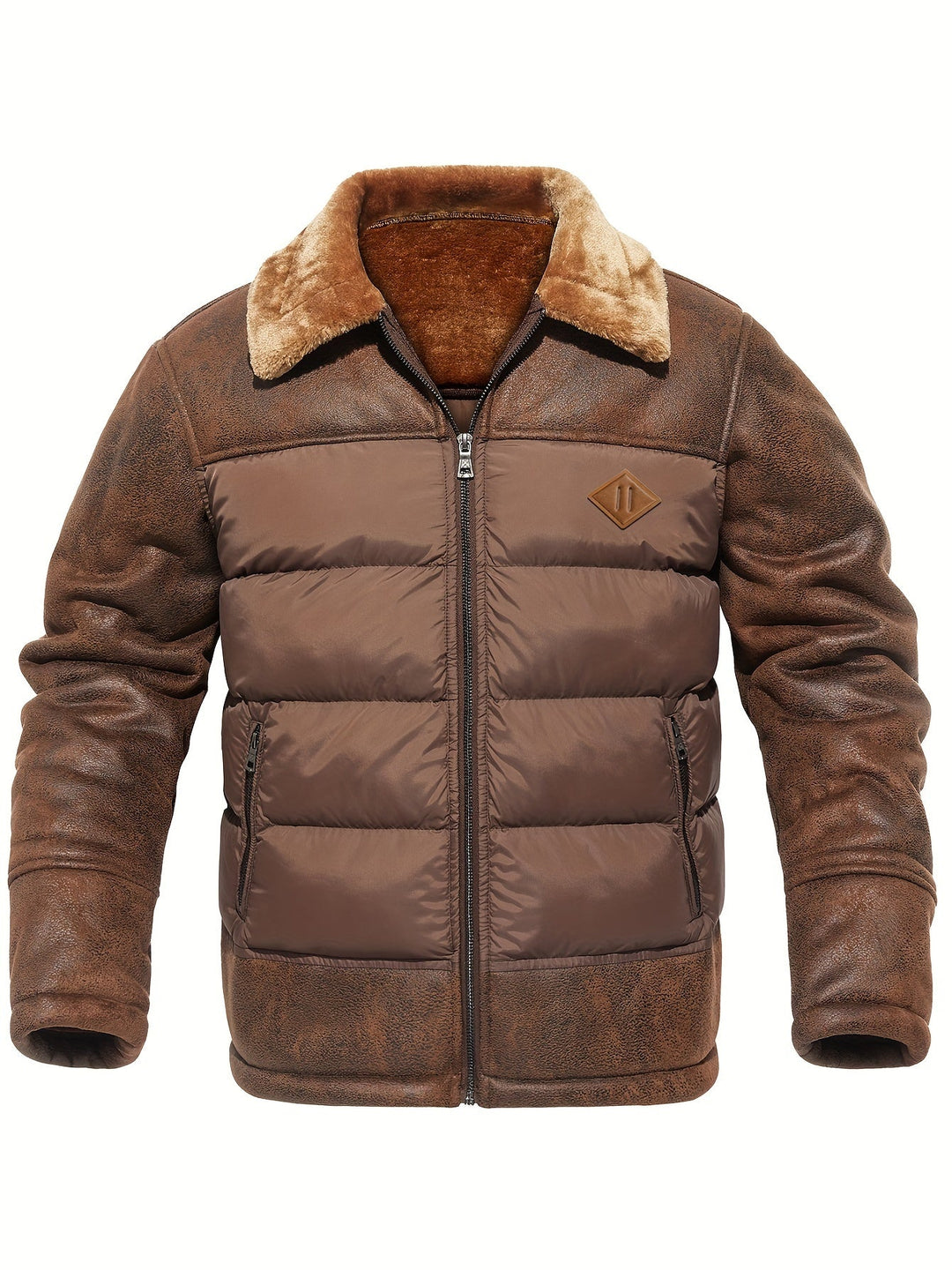 Versatile men's winter jacket. Casual outdoor wear with warm fleece for cold weather layering.