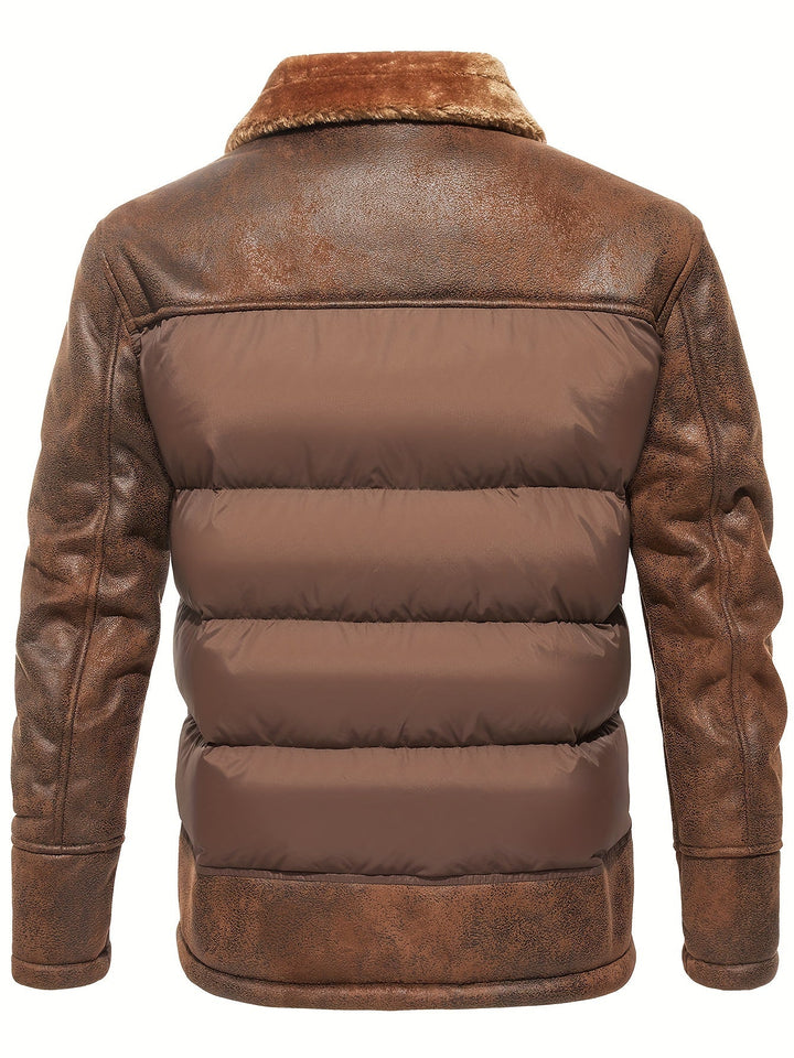 Comfortable men's fleece winter jacket. Durable outerwear for warm, cold-weather protection.